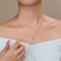 wholesale 14k Gold Classic Simple Square Cut Cultured Diamond 075ct Clavicle Chain Yellow Diamond Necklace-0-1