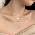wholesale S925 Sterling Silver Korean Light Luxury Women's Small Airplane Cloud Double-Layer Choker Necklace, Creative and High-End-0-1