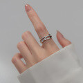 wholesale Sterling Silver Minimalist Irregular Line Romantic Unisex Thai Silver Euro-American Style Ring J9910-0-1