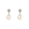 wholesale S925 sterling silver lightweight luxury ins-style crystal-embedded pearl earrings with a design sense for women M05124-0-4