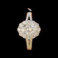 S925 Silver Vintage Lace Oval Moissanite Ring, 2 Carats, Adjustable-0-3