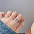 wholesale Sterling Silver Maker S990 Wave Tassel Lucky Bead Ring for Women, Fashionable and Elegant, Versatile and Dynamic Ring-0-5