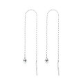 wholesale S925 Sterling Silver Simple Small Ball Chain Long Tassel Ear Thread Trendy Personality Fashion Luxury Style Earrings-0-4