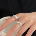 wholesale S925 Sterling Silver Open Bow Ring for Women, New Korean Style Versatile High-End Retro Ring-0-2