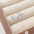 wholesale S925 Sterling Silver Fashion Love Heart Inlaid Zircon Clover Ear Studs Korean Style Sweet and Exquisite Earrings Wholesale Gift-0-0
