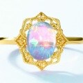wholesale New S925 Sterling Silver Opal Inlaid Vintage Palace Style Ring, Light Luxury Jewelry Wholesale from Manufacturer-0-2