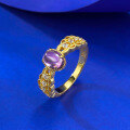 wholesale S925 Silver, Mu Jing Jewelry 5*7 Violet Ring Lace Row Ring Vintage Palace Style Advanced Live Xiaohongshu-0-2
