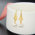wholesale S925 Silver Wholesale Minimalist Tassel Ear Hooks Korean Pearl Earrings Women's Fashion Simple Earrings-0-0