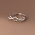 wholesale 925 Silver 1 S925 Wavy Hollow-Out Diamond-Inlaid Line Ring with Sweet and Stylish Design R00977-0-2