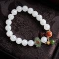 wholesale Metal material first: Factory wholesale natural Hetian jade bracelet, white jade Hetian jade bracelet for women, high-end sense jewelry gifts, drop shipping-0-0