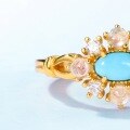 wholesale S925 Sterling Silver Japanese Retro Court Style Turquoise Ring Fashion Trend Blue Moonstone Ring Source Manufacturer-0-2