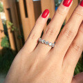 S925 Sterling Silver Sweet Heart-Shaped Zirconia Full Diamond Ring, Cross-Border Clearance Sale-0-1