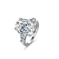 S925 Silver 8-Carat Oval Moissanite Ring with Luxurious Setting-0-4