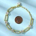 S925 Sterling Silver 1ct Moissanite Tennis Bracelet, Light Luxury Paperclip Design-0-1
