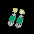 wholesale 925 Silver Gold-Plated Earrings with High-Carbon Diamond Muzo Green Octagonal Cut Fringe Exquisite Versatile Jewelry Women's Ear Drops-0-2