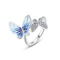 wholesale S925 Sterling Silver Japanese and Korean New Fashion Popular Butterfly Ring, Women's Small Luxury Hand Accessory Wholesale-0-5