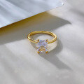 wholesale S925 Sterling Silver New Square Ice-Cut 6*8 Zircon Ring for Women-0-1