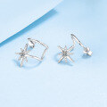 wholesale Metal: S925 Silver Star Moissanite Earrings for Women, Korean Style Simple and Elegant Fringe Stud Earrings, Gift for Girlfriend or Best Friend-0-1