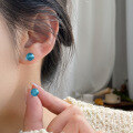 wholesale S925 Sterling Silver Fresh and Sweet Ins Style Small and Exquisite Design Delicate Blue Bead Stud Earrings M06248-0-1