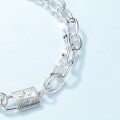 wholesale S925 Sterling Silver Japanese and Korean New Fashion Trendy Exquisite Small Lock Bracelet Double Layer Niche Design Drop Shipping-0-3