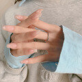 wholesale S925 Silver Tide Xiaobai New Minimalist Open Ring for Women, Adjustable Pinky Ring with Unique Design-0-3