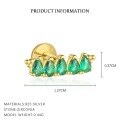 wholesale S925 Sterling Silver Wholesale Women's Earrings With Green Zircon, Irregular Design For Luxurious Style-0-7