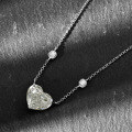wholesale Silver, ShiPei Jewelry New 10ct Heart-Shaped Necklace for Women, White G Color High Carbon Diamond 10*12 Pendant, 40+5cm-0-2