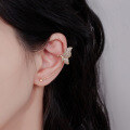 wholesale Metal summer fresh butterfly ear clips without piercing, fashionable, girly, niche, elegant, and luxurious ear accessories-0-3