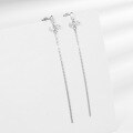 wholesale S925 Sterling Silver Bow Earrings for Women, Small and Unique Design Long Tassel Drop Earrings, Versatile and Elegant Ear Accessories-0-2