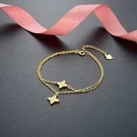 wholesale S925 Sterling Silver Korean Style Floral Bracelet with Zirconia for Women, Cross-Border Wholesale-Bracelet Yellow Gold &gt;925 Silver