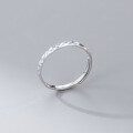 wholesale S925 Sterling Silver Korean Style Minimalist Diamond-Cut Ring R02810 with Unique Design and Delicate Elegance-0-4