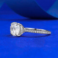 wholesale S925 Sterling Silver Simulated Diamond Oval 8*10mm Radiant Cut 3 Carat Ring-0-1