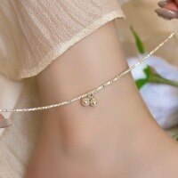 wholesale S925 Silver New Light Luxury Niche Design High-end Bamboo Knot Bell Crushed Silver Bead Anklet S7512-S925 Silver Anklet 925 Silver