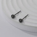 wholesale 925 Sterling Silver Black Small Bead Stud Earrings, Women's Ins Style Versatile Fashion-0-2