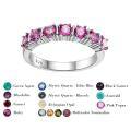 wholesale S925 Sterling Silver Fashionable Light Luxury Natural Tourmaline Ring, Versatile and Elegant Natural Gemstone Stacking Ring-0-14