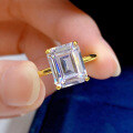 wholesale 925 Silver Moojing New 8*10 Simulated Emerald Cut Zircon Ring Rock Candy Diamond Princess Square-0-1