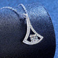 S925 Sterling Silver Moissanite Pendant Necklace, Minimalist Choker-0-0