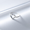 wholesale S925 Sterling Silver Vintage Sweet Hollow Heart Ring Korean Style Heart-shaped Silver Jewelry J9350-0-7