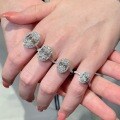 Sterling Silver Pigeon Egg Bulb Oval Ring with 1-5 Carat Moissanite or High-Carbon Diamond Simulant-0-0