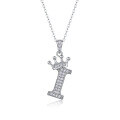 wholesale 925 silver popular 26-letter alphabet necklace for women, stylish and elegant moissanite cross-border collarbone chain-0-13