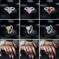 wholesale 925 Sterling Silver 15ct Teardrop Gemstone Ring High-End Luxury 5A Zircon Color Gemstone 6*9 High Carbon Diamond Women's Ring-0-0