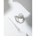 wholesale S925 Sterling Silver JL160 Original Design Minimalist Irregular Surface Textured Openwork Adjustable Ring for Women-0-1