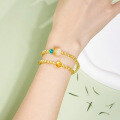 wholesale Metal material Lion Awakening Bodhi Bracelet Natural Citrine Double Strand Bead Crystal Couple Bracelet Set Stackable Wrist Accessory-0-3