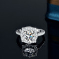 S925 Silver Moissanite Cross Women's Ring, 2 Carat, Cross-border Supply-0-2