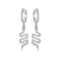 wholesale 925 Sterling Silver Snake Earrings with Zircon Inlaid, Minimalist Ins Style Luxury High-End European and American Pure Silver Earrings-0-5