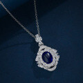 wholesale S925 Silver New Oval 8*10 Pendant with 35 Carat Red Corundum Light Luxury Ins Necklace by Shipei Jewelry-0-2