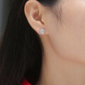wholesale S925 Sterling Silver Mosaic Stone Flower Earrings New Fashion Trend Floral Ear Accessories Internet Popular Hot-Selling Light Luxury High-End Sense Ear Studs-0-3
