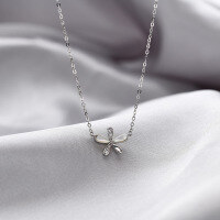wholesale S925 Silver New Mini Daisy Internet-Famous Pendant Necklace, Trendy Fresh Flower Zircon Choker for Women-Necklace 925 Silver