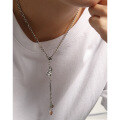 wholesale S925 Sterling Silver Korean Version Ins Small and Unique Design Vintage Distressed Bear Ballpoint Chain Textured Necklace for Women-0-2
