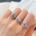 wholesale S925 Sterling Silver Korean Japanese Light Luxury Pear-shaped Zircon Hand-set High-end Ins Style Fashion Closed Adjustable Ring for Women-0-0